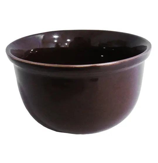 TIGELA CUMBUCA DE PORCELANA REDONDA MARROM GRANDE 450ML