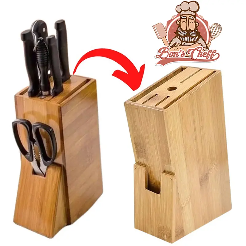 ORGANIZADOR / CEPO DE BAMBU PARA FACAS 24X15X8CM BONS CHEFF