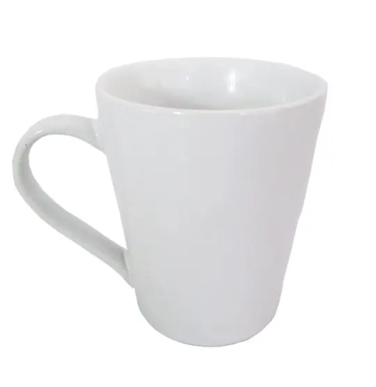 CANECA DE PORCELANA BRANCA TULIPA 250ML