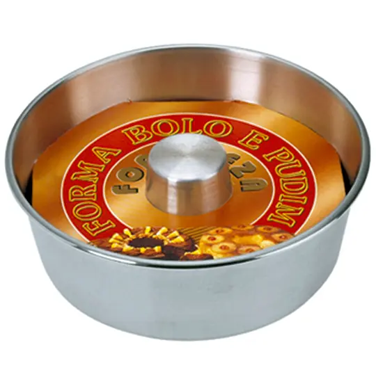 FORMA ASSADEIRA DE ALUMINIO PARA BOLO / TORTA / PUDIM COM TUBO 8X24CM DE Ø