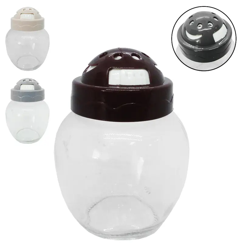 PORTA CONDIMENTO / QUEIJEIRA DE VIDRO COM TAMPA DE PLASTICO COLORS 370ML