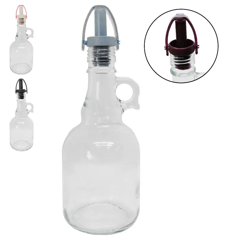 AZEITEIRO / VINAGREIRO DE VIDRO COM ALCA + BICO DOSADOR DE PLASTICO COLORS 500ML