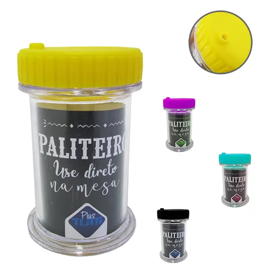 PALITEIRO DE ACRILICO COM TAMPA DE PLASTICO COLORS 8CM
