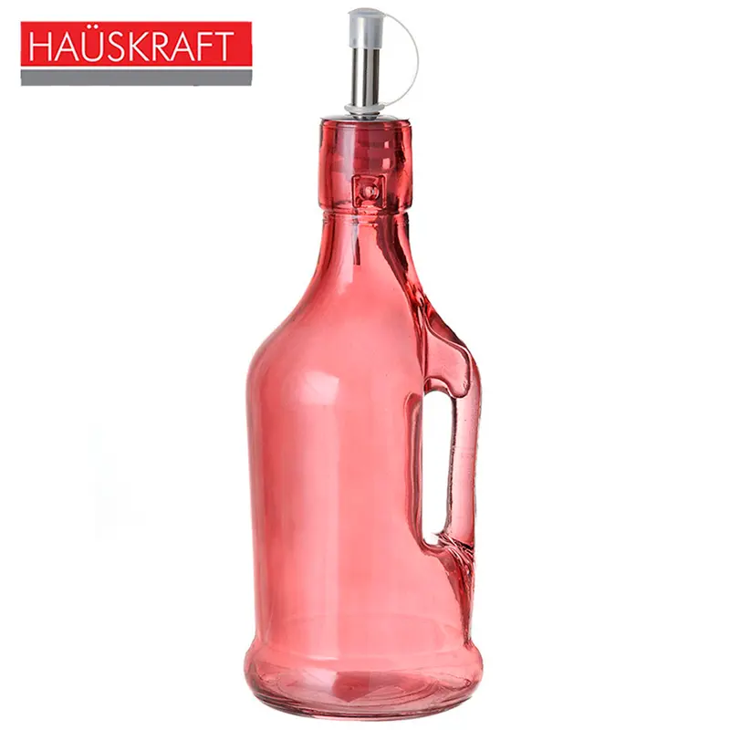 AZEITEIRO / VINAGREIRO DE VIDRO COM ALCA + BICO DOSADOR DE INOX VERMELHO HAUSKRAFT 200ML