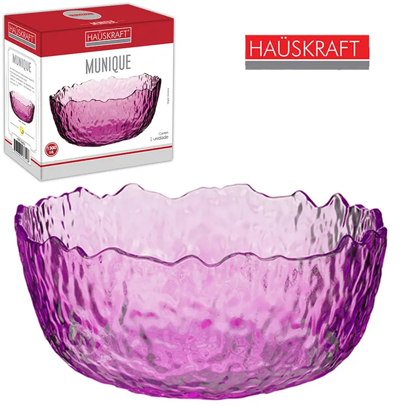 TIGELA DE CRISTAL REDONDA LILAS MUNIQUE HAUSKRAFT 1300ML 19CM DE Ø