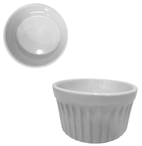 TIGELA RAMEQUIM DE PORCELANA REDONDA BRANCA 270ML