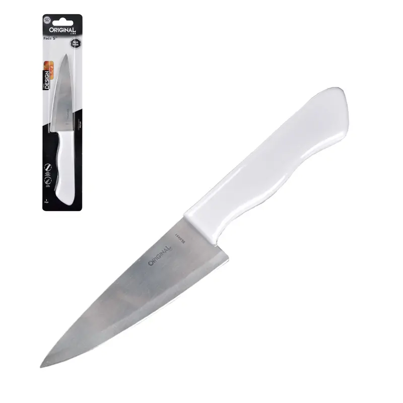 FACA DE CARNE / PEIXEIRA DE INOX 5'' CABO PLASTICO BRANCO COOK