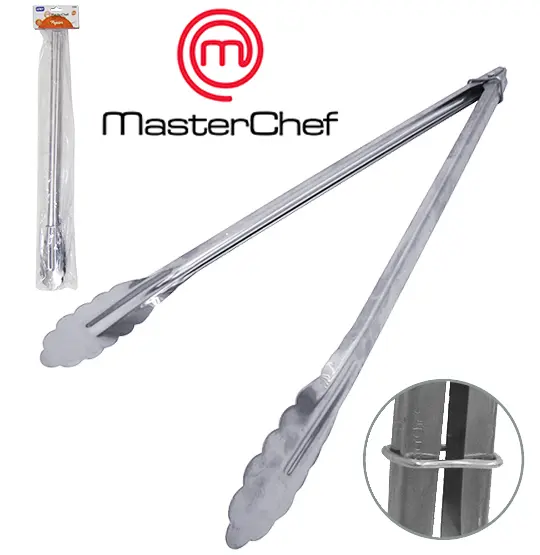 PEGADOR DE SALADA DE INOX COM MOLA E TRAVA MASTERCHEF 40CM NA SOLAPA