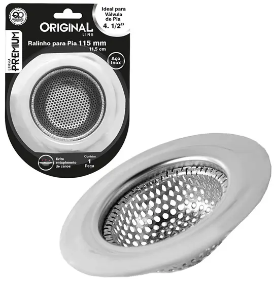 RALO DE INOX PARA PIA BORDA LARGA PREMIUM 11,5CM DE Ø NA CARTELA