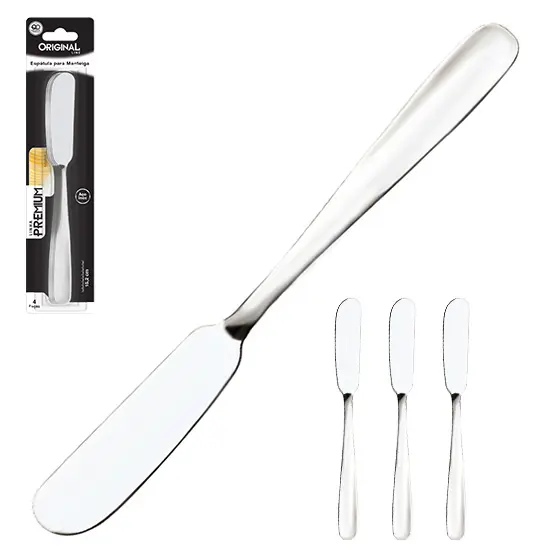 ESPATULA PATE / MANTEIGA DE INOX PREMIUM COM 3 PECAS