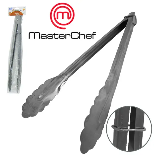 PEGADOR DE SALADA DE INOX COM MOLA E TRAVA MASTERCHEF 30CM NA SOLAPA