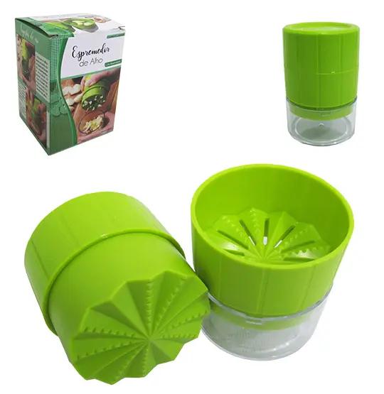 ESPREMEDOR / AMASSADOR DE ALHO COM RESERVATORIO DE PLASTICO 10X6,5CM DE Ø