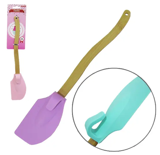 ESPATULA DE PAO DURO DE SILICONE COM GANCHO DESCANSO 29X5,5CM LINHA CONFEITEIRO