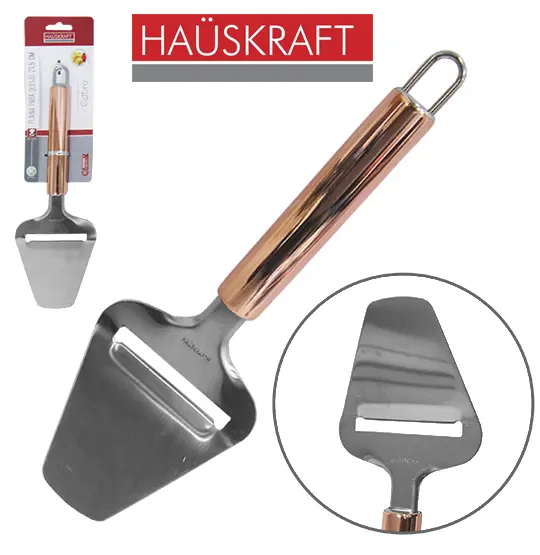 PLAINA DE QUEIJO DE INOX CABO METALIZADO ROSE GOLD HAUSKRAFT 21,5CM