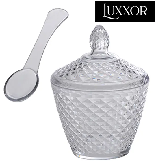 ACUCAREIRO DE ACRILICO LUXXOR COM TAMPA + COLHER 400ML