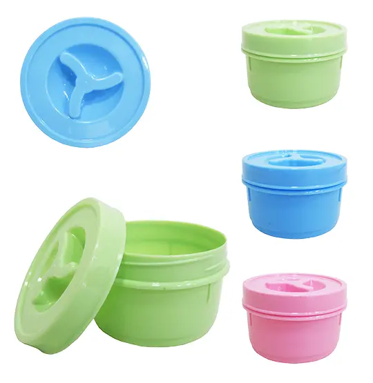 POTE DE PLASTICO REDONDO BAIXO PEQUENO COLORS COM TAMPA DE ROSCA 300ML