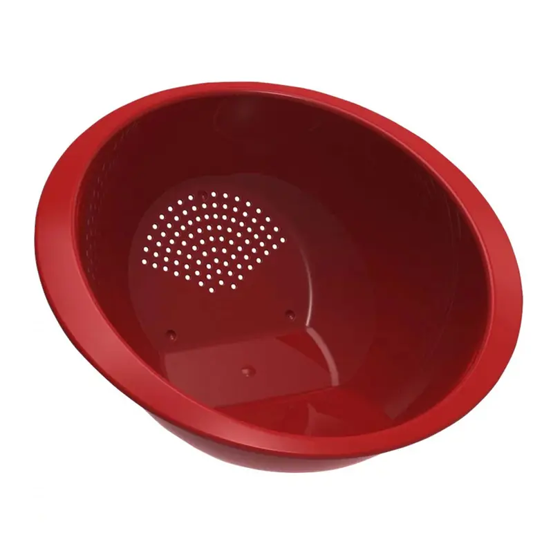 ESCORREDOR DE ARROZ DE PLASTICO REDONDO VERMELHO 25,5CM DE Ø