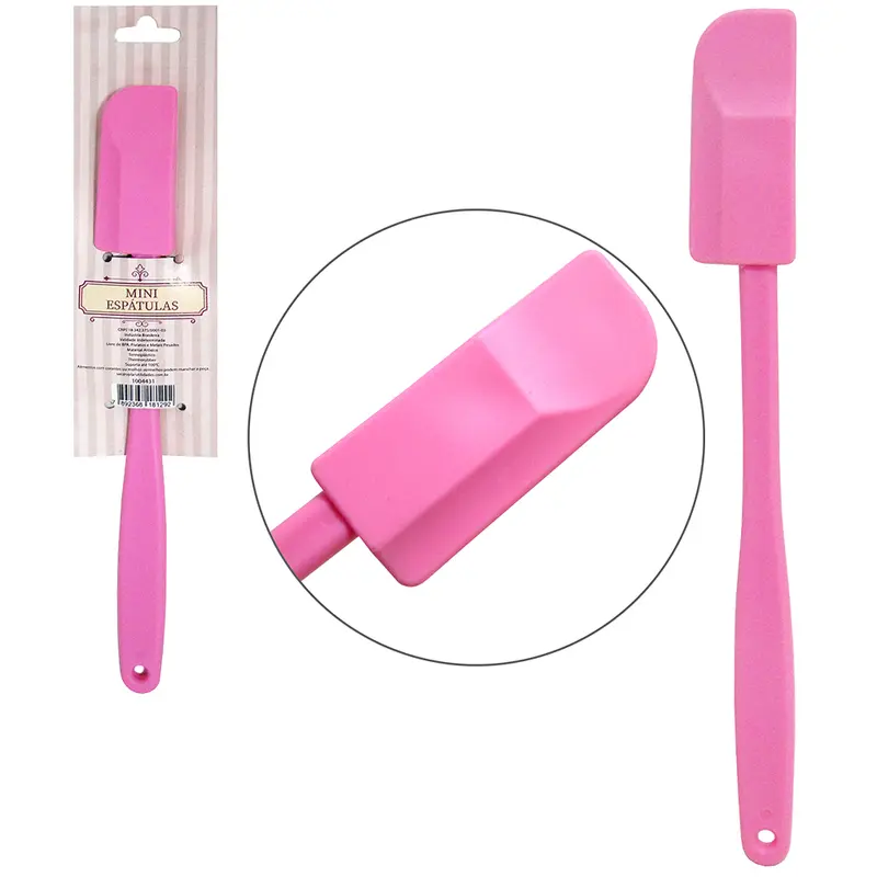 MINI ESPATULA DE PAO DURO DE SILICONE JELLY ROSA 21X2,5CM TD