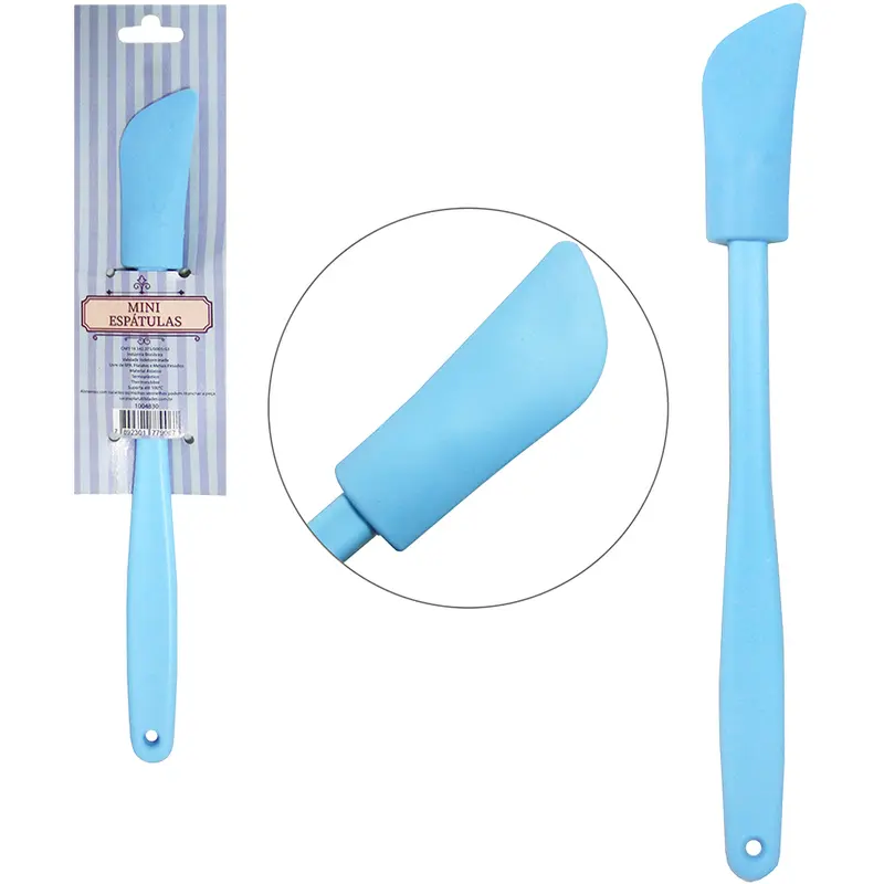 MINI ESPATULA DE PAO DURO DE SILICONE CUPCAKE AZUL 21X2,3CM TD