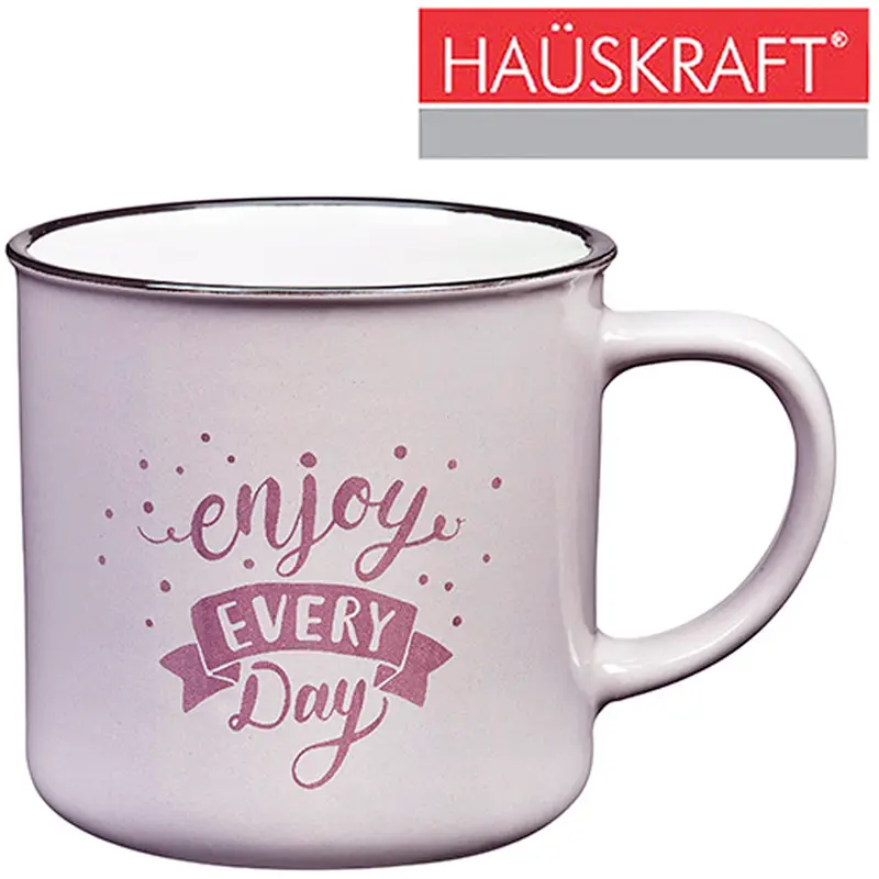 CANECA DE PORCELANA ENJOY EVERY DAY HAUSKRAFT 310ML