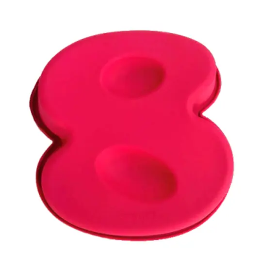 FORMA DE SILICONE NUMERO 8 PARA BOLO ROSA
