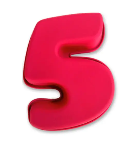 FORMA DE SILICONE NUMERO 5 PARA BOLO ROSA