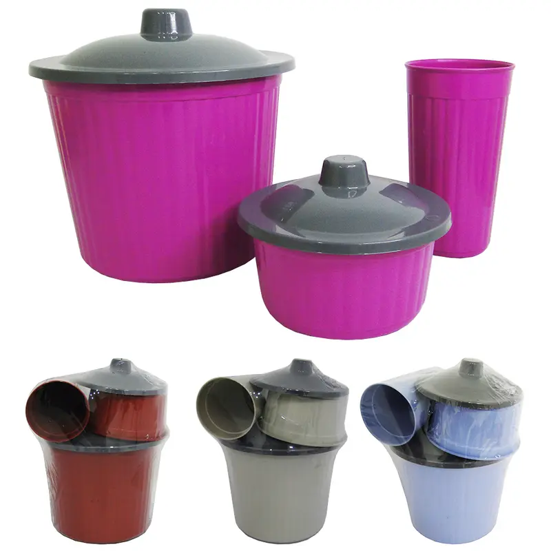 KIT PIA DE PLASTICO LISO COLORS COM LIXEIRA + PORTA DETERGENTE + PORTA SABAO / ESPONJA