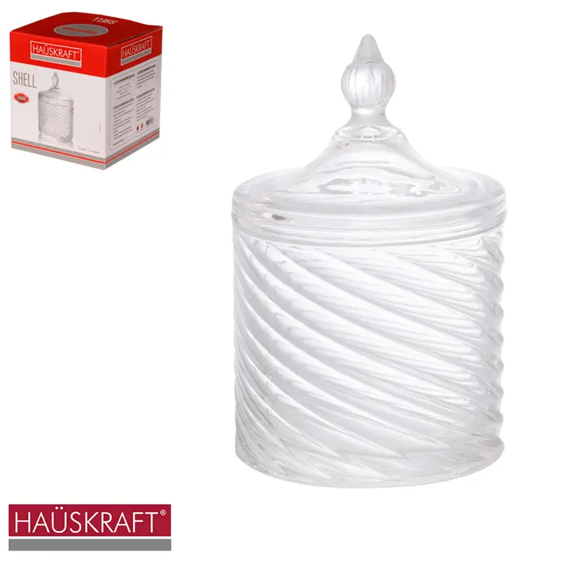 BOMBONIERE DE VIDRO COM TAMPA SHELL HAUSKRAFT 15,5X10 DE Ø