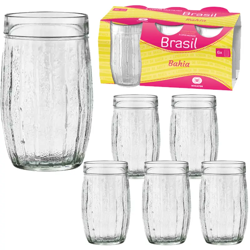 JOGO DE COPO DE VIDRO BAHIA COM 6 PECAS 330ML