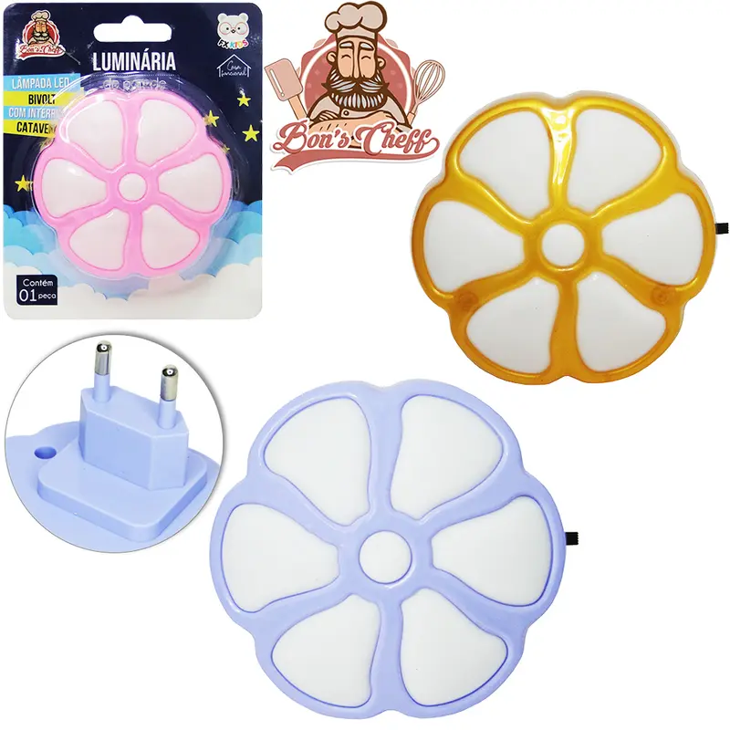 ABAJUR LUMINARIA DE TOMADA DE LED CATAVENTO BIVOLT 7,5CM DE Ø NA CARTELA