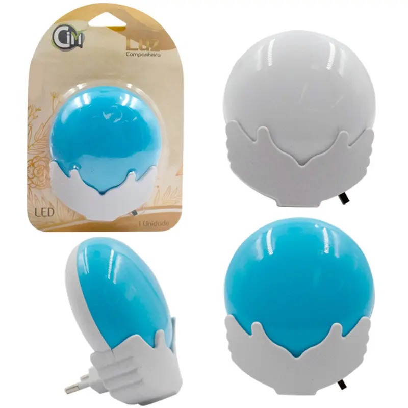 ABAJUR LUMINARIA DE TOMADA DE LED CIRCULO BIVOLT 8X7CM