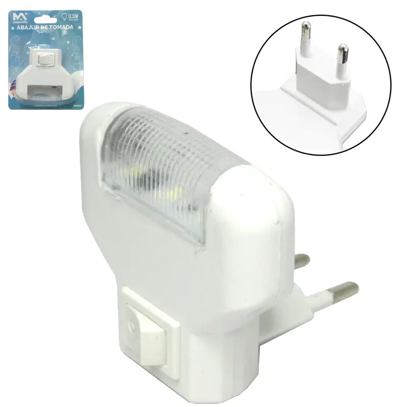 ABAJUR LUMINARIA DE TOMADA COM 3 LEDS BIVOLT MAXMIDIA