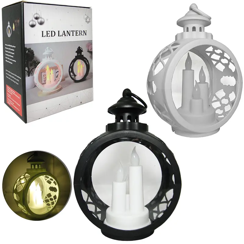 LUMINARIA / LAMPARINA DECORATIVA DE PLASTICO / VIDRO COM 3 VELAS A PILHA 24X10X9CM