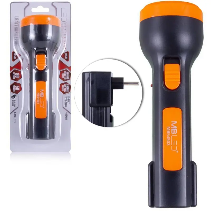 LANTERNA RECARREGAVEL BIVOLT COM 5 LEDS