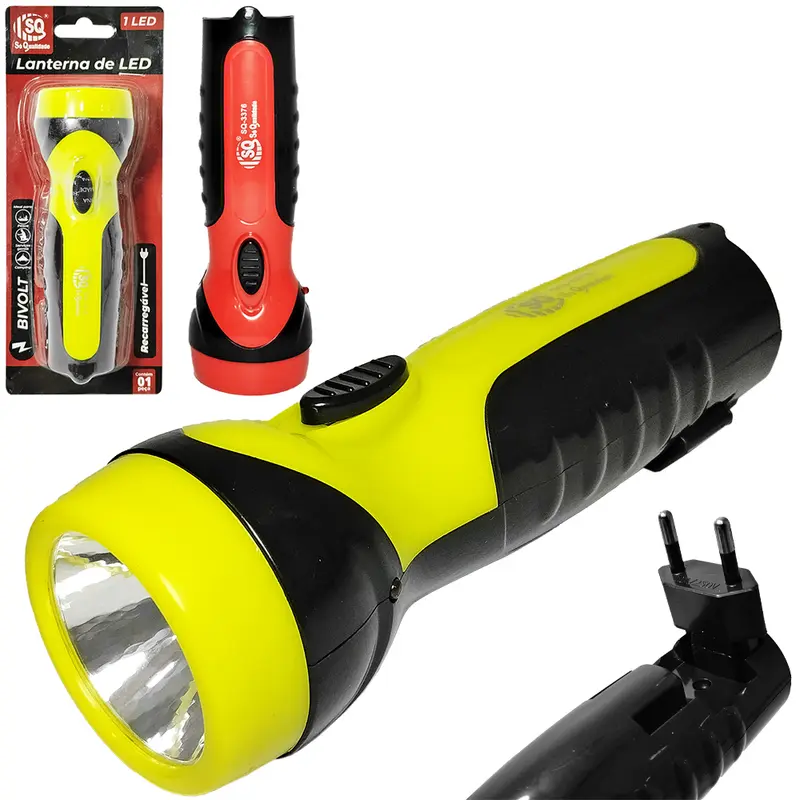 LANTERNA RECARREGAVEL BIVOLT COM 1 LED