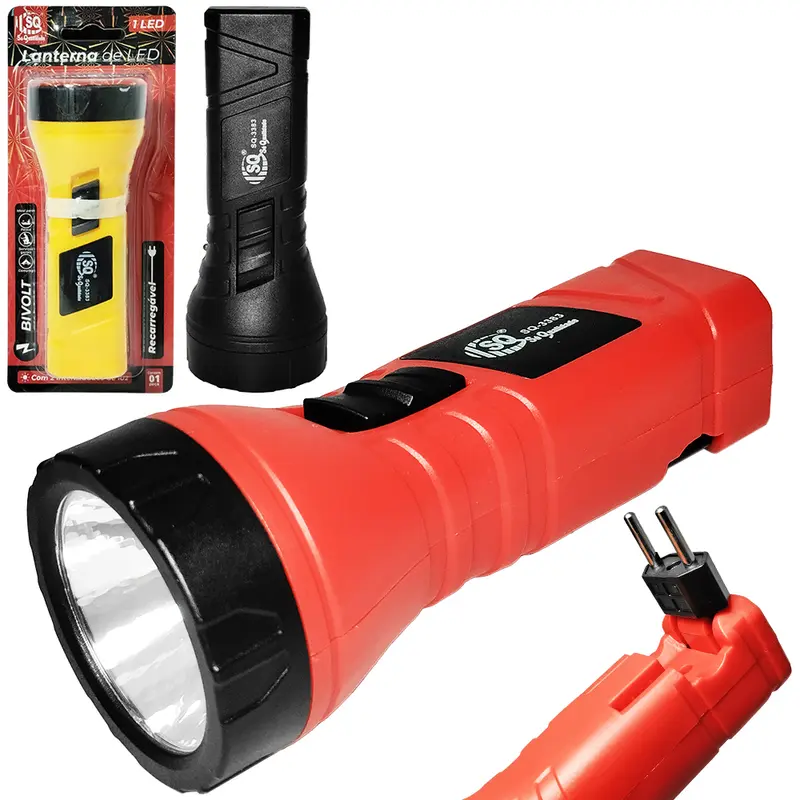 LANTERNA RECARREGAVEL BIVOLT COM 1 LED