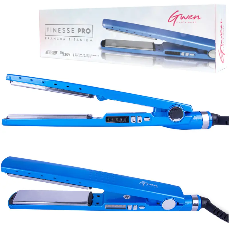 PRANCHA / CHAPINHA DE CABELO NANO TITANIUM 230º COM LED FINESSE PRO GWEN BIVOLT