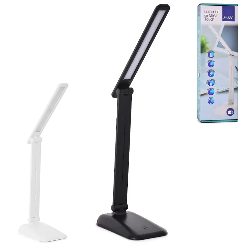 LUMINARIA DE MESA AJUSTAVEL BIVOLT COM SENSOR TOUCH + 24 LEDS