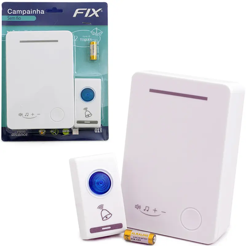 CAMPAINHA SEM FIO 32 TOQUES A PILHA ALCANCE 100M