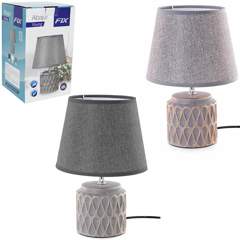 ABAJUR LUMINARIA COM CUPULA E BASE DE PORCELANA YOUNG BIVOLT 28X20CM DE Ø