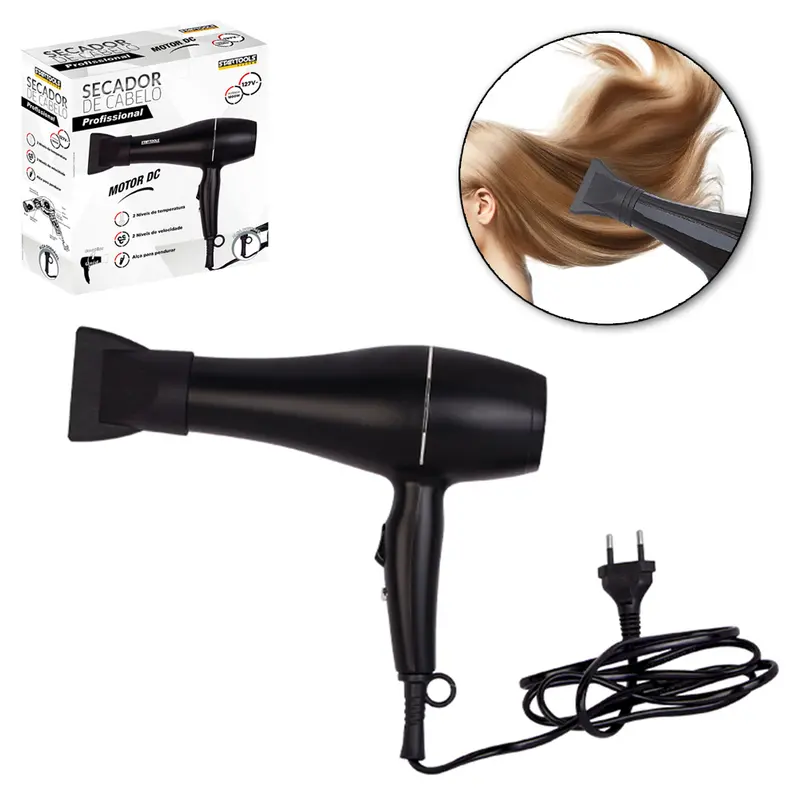 SECADOR DE CABELO PROFISSIONAL MOTOR DC 127V 1800W