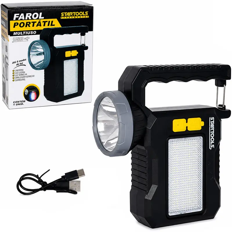 LANTERNA RECARREGAVEL SOLAR / USB COIM 19 LEDS