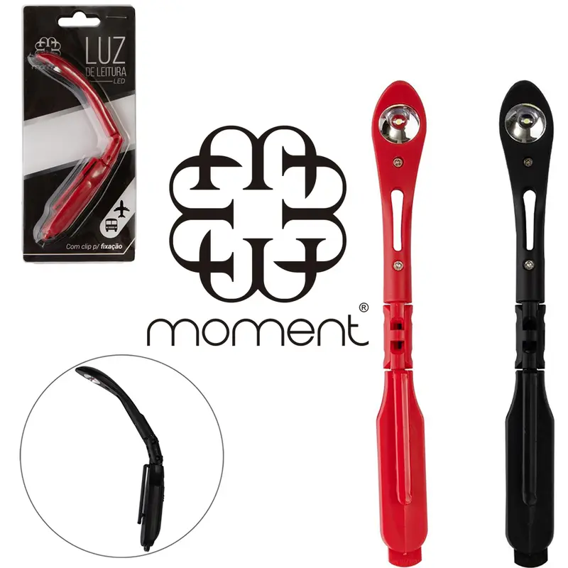LUMINARIA DE PLASTICO DE LED COM CLIP COLORS A BATERIA 14,7CM NA CARTELA