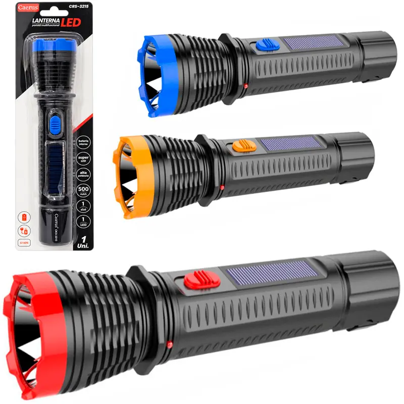 LANTERNA RECARREGAVEL BIVOLT / SOLAR COM 1 LED