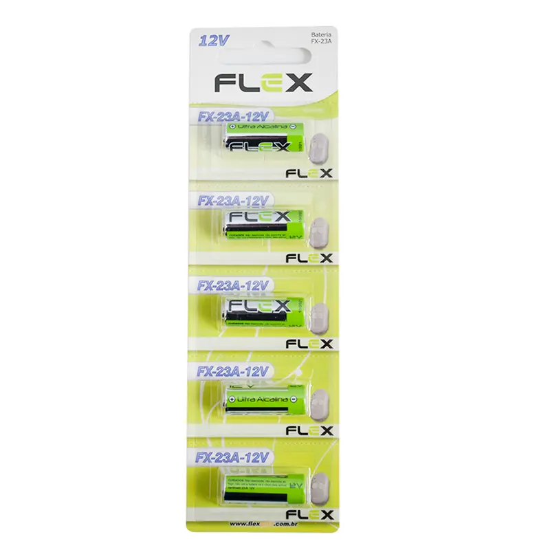 PILHA / BATERIA 23A 12V ALCALINA PEQUENA FLEX GOLD COM 5 PECAS