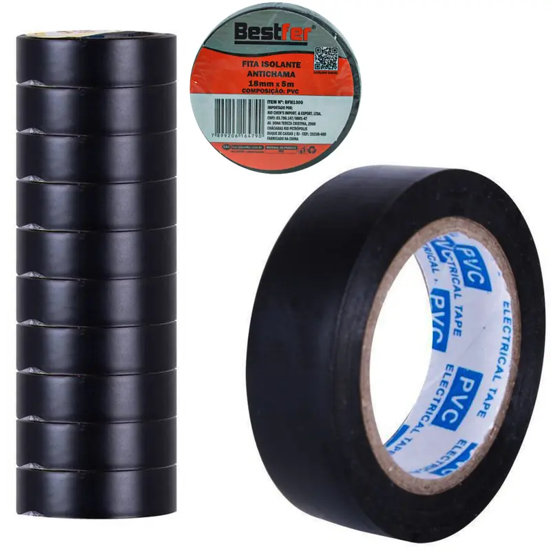 FITA ADESIVA ISOLANTE COM 10 PECAS 18MMX5M