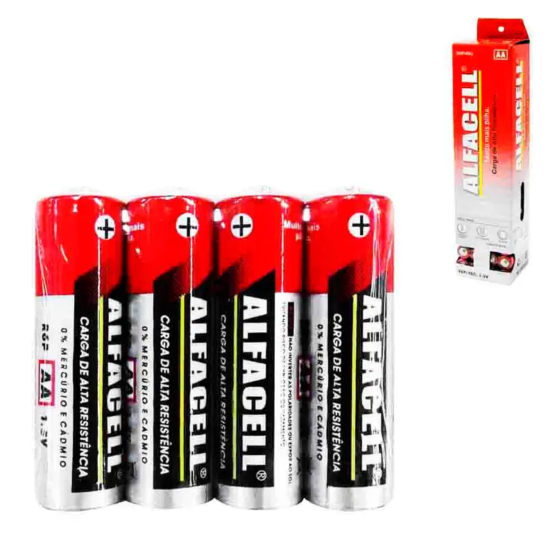 PILHA AA PEQUENA 1,5V TABLETE COM 60 PECAS
