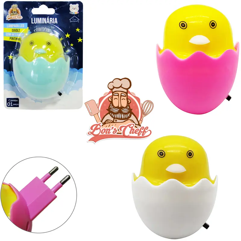 ABAJUR LUMINARIA DE TOMADA DE LED PINTINHO BIVOLT 6X7CM NA CARTELA