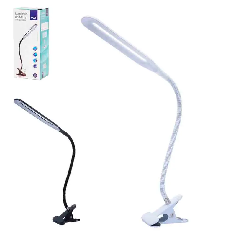 LUMINARIA DE MESA FLEXIVEL COM 24 LEDS + BASE PRESILHA DE METAL CABO USB