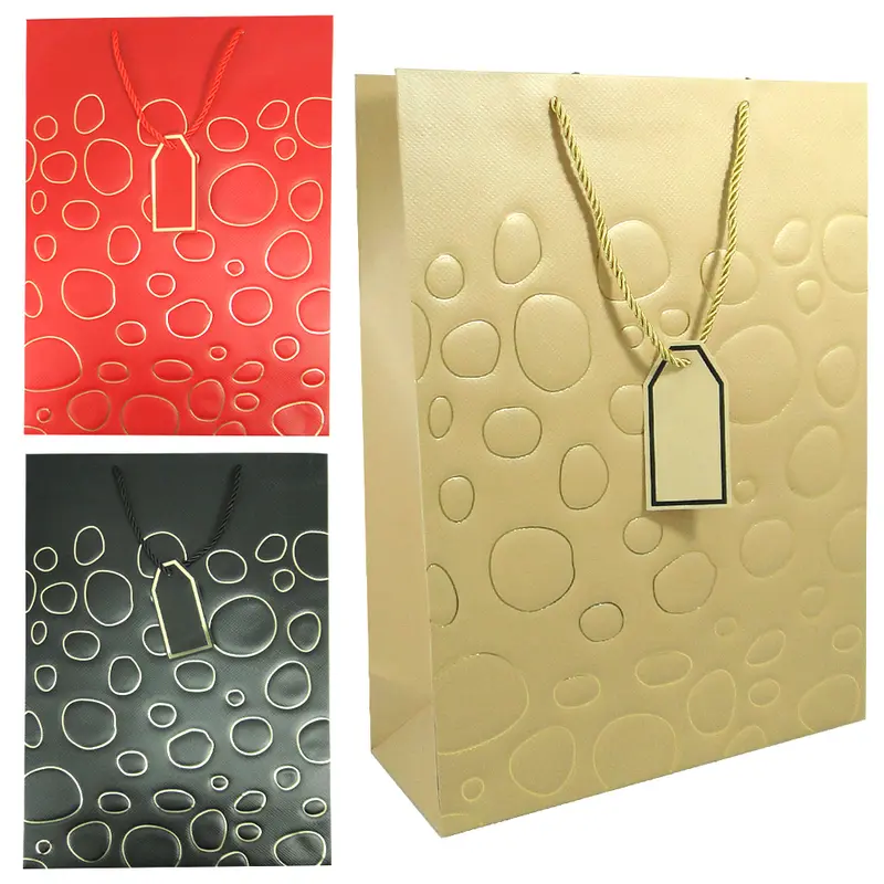 BOLSA SACOLA DE PAPEL PARA PRESENTE LUXO BOLHAS 42X31X12CM